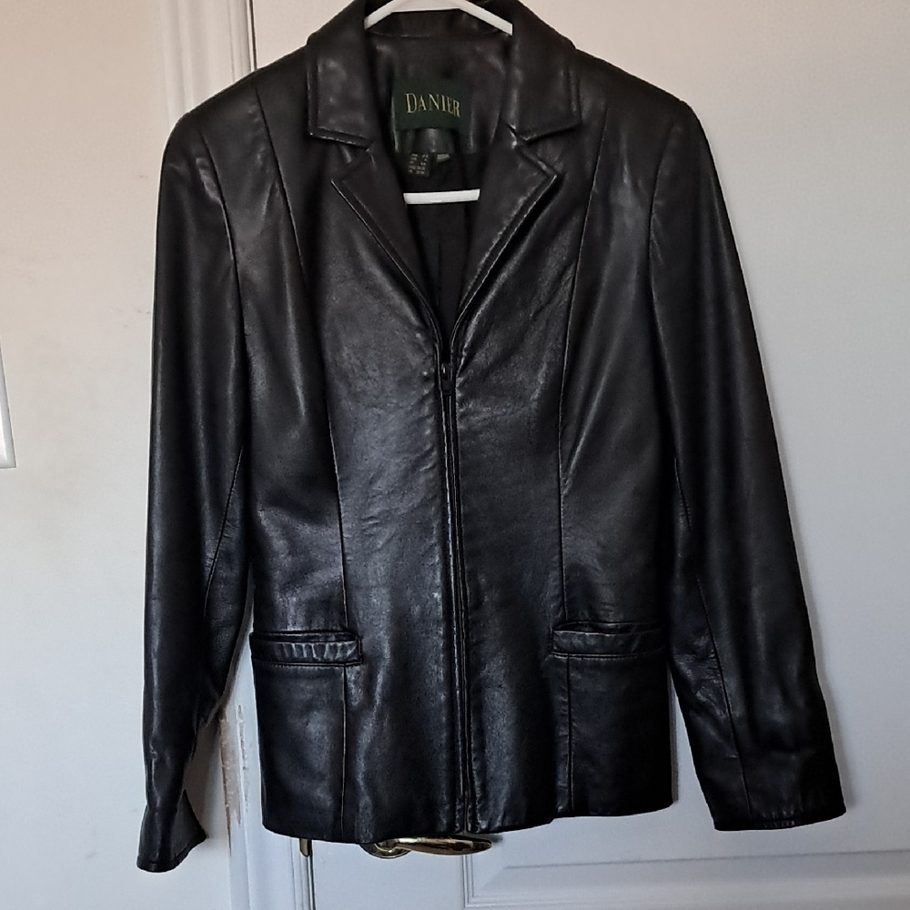 Danier Black Leather Blazer Jacket